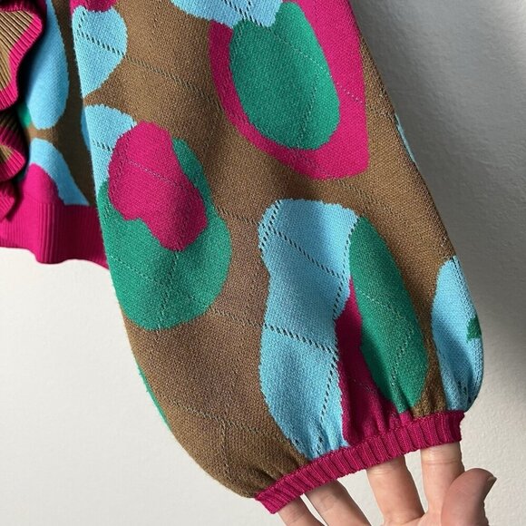 Emily McCarthy Lillian Sweater Womens Small Meadowbrook Spot Preppy Maximalism - Picture 3 of 8